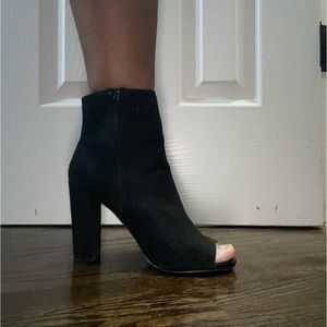 Open toe ankle boots